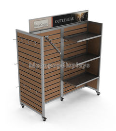 China Clothing Store Furniture 4 Way Garment Hanging Wood Freestanding Slatwall Displays supplier