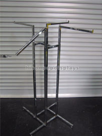 China Boutique Clothing Store Fixtures 4 - Way Hanging Clothing Display Racks For Garment supplier