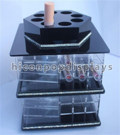 China Tabletop Lipstick Acrylic Display Case Cosmetics Store Rotating Acrylic Display Stand supplier