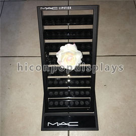 China Cosmetic Store Desktop 64 Pockets Acrylic Lipstick Holder With Polishing Finished supplier