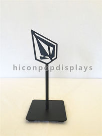 China Retail Store Advertising Signage Counter Display Racks With Black Metal Sign Stand supplier