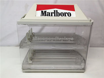 China Vintage Acrylic Marlboro Cigarette Display Case Transparent Polished 2 - Layered supplier