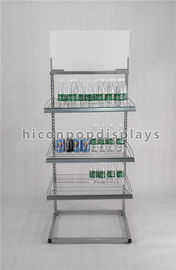 China Freestanding Powdered Silver Water Bottle Display Stand In 3 Tier For Purified Water supplier