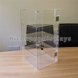 China Lockable 4 - Layer Clear Acrylic Display Tower Desktop Waterproof Display Case supplier