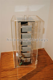 China Rotating Jewelry Acrylic Display Case , Plexiglass Lucite Acrylic Tower Showcase supplier