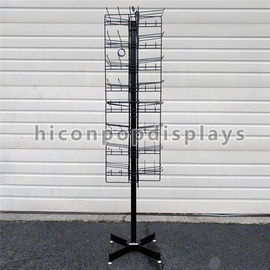 China 8 Tiered 96 Prongs 65 Long Rotating Display Rack Black Color With Hanging Hook supplier
