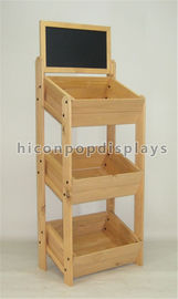 China Free Standing Wooden Display Racks , Food Store Bakery Display Unit For Advertising supplier