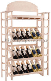 China Movable Solid Wooden Wine Display Stand Wine Shelf 4 Layer Sturdy / Durable supplier