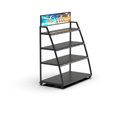China Floorstanding Engine Oil Lubricant Oil Display Rack With Metal Shelf supplier
