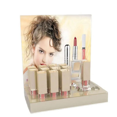 China Foldable Display Shelf Cosmetic Store Flooring Steel PVC Wood Acrylic Paper Cosmetics Display Stand supplier