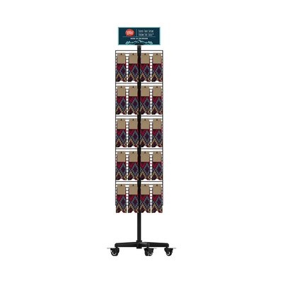 China Shoe Display Rack Custom Metal Sock Display Rack Double Sided With Detachable Hooks supplier