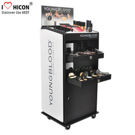 China Custom Floor Standing Cosmetic Display Stand Movable For Point Of Sale Retail supplier