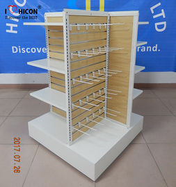 China Wooden Clothing Store Fixtures Metal 4-Way Garment Shop Display Racks Floor Standing supplier