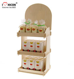 China Counter Top Wooden Display Racks 3-Layer Wood Display Shelf For Retail Store supplier