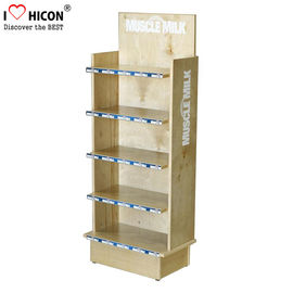 China Retail Store Flooring Wooden Custom Product Display Stands For Food Display supplier
