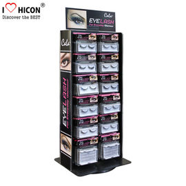 China Advertising Table Top Metal Acrylic Eyelash Display Stand Rotating For Beauty Product supplier
