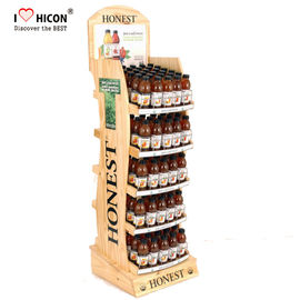 China 5 - Layer Wooden Energy Drink Display Stand For Bakery / Coconut Water Retail supplier
