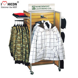 China Clothing Store Fixture Custom Chain Store Wood Clothes Displays supplier