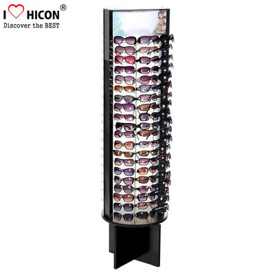 China Black Wood Base Metal Hook Eyewear Store Sunglass Display Stand supplier