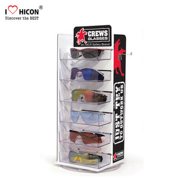China Freestanding Acrylic 5 Layer Sunglasses Display Case Rotating For Protective Lenses supplier