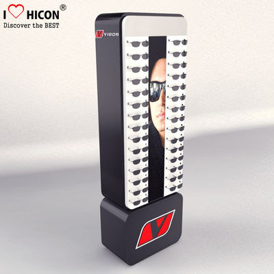 China Black Sunglasses Display Case Freestanding Acrylic Top Sunglass Display Cabinet supplier