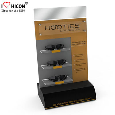 China Small Wooden Countertop Sunglass Display Stand Black Waterproof supplier