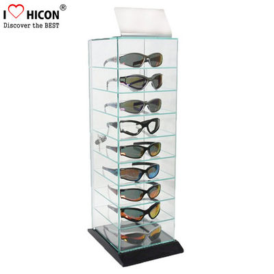 China Lockable Revolving Sunglasses Display Case 8 Tier Customized supplier