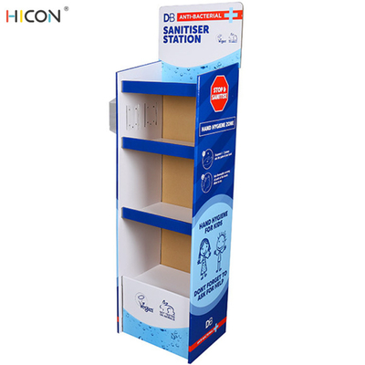 China Customized Floor Blue 4 Tier Cardboard Corrugated Display Stands supplier
