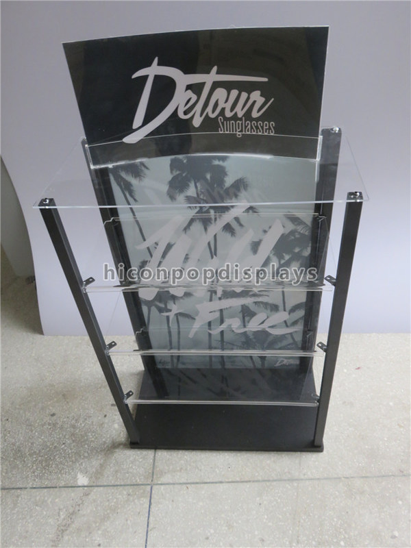 Freestanding Acrylic Locking Sunglass Display Case Transparent Color