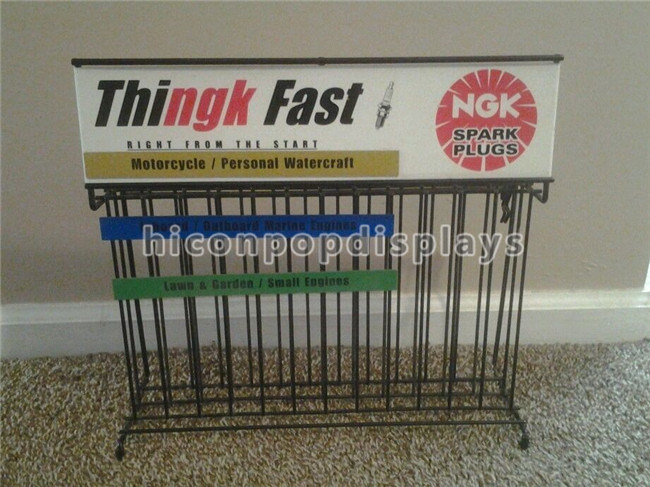 Black Foldable Plug Metal Wire Display Rack For Motorcycle Accessories ...