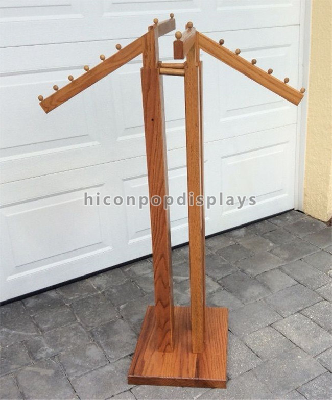 Floor Standing Retail Clothing Racks 4 Way Oakwood High End Store