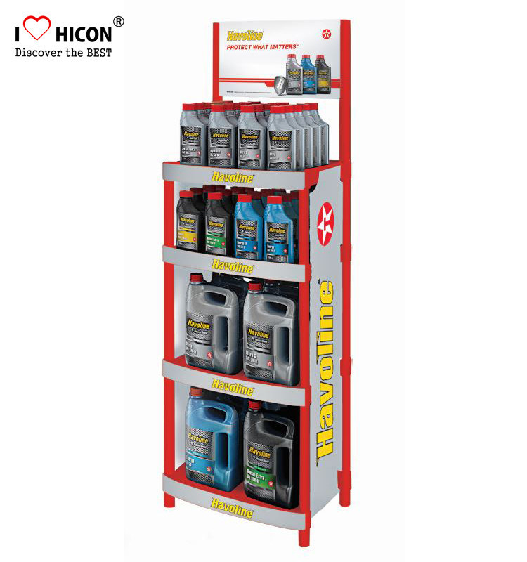 Attractive Customized Floor Metal Display Racks Lubricating Motor