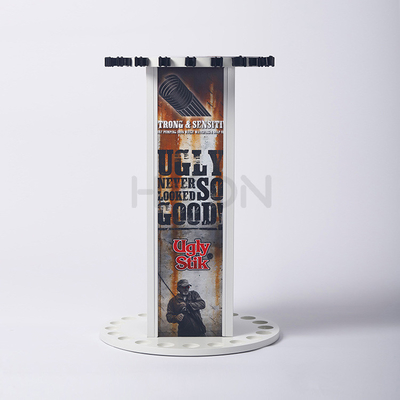 Round Shape Retail Fishing Rod Display Rack, Wooden Fishing Rod Display supplier