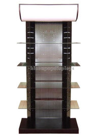 Top Illuminating Retail Gondola Shelving Metal Glass Display Stand For Merchandising supplier