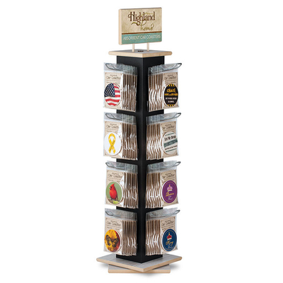 Retail Store Spinner Display Rack Wooden Bumper Sticker Display Rack supplier