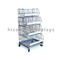Movable Retail Store Fixtures Freestanding 4 Layer Silver Metal Snack Display Stand supplier