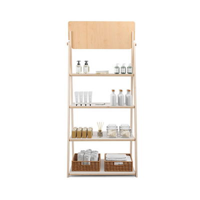 Eco Friendly 4-Tier Cosmetic Display Stand Retail Store Display Shelf supplier