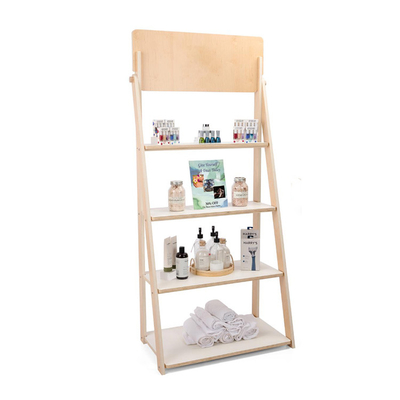 Eco Friendly 4-Tier Cosmetic Display Stand Retail Store Display Shelf supplier