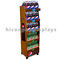 Movable Solid Wood Cola Display Stand Freestanding Drinks Shop Merchandising Display supplier
