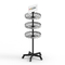 Commercial Metal Wire Round Floor 3-tier Wine Display Rack For Retail Stores supplier