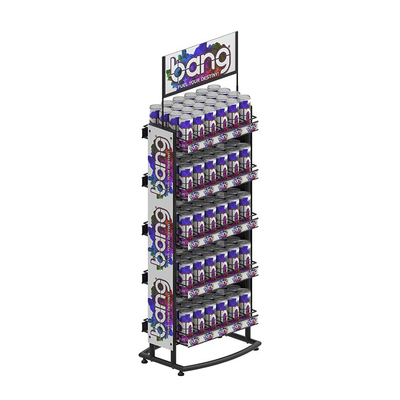 Spirit Store Metal Small Coke Bottle Rack Monster Energy Drink Display Rack supplier