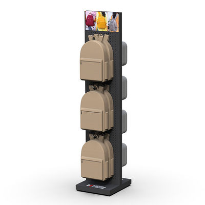 Floor Backpack Rack Custom 2-way Metal Bag Display Stand For Shop supplier