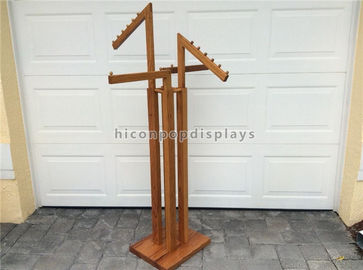 Floor Standing Retail Clothing Racks 4 - Way Oakwood High End Store Fixtures supplier