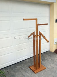 Floor Standing Retail Clothing Racks 4 - Way Oakwood High End Store Fixtures supplier