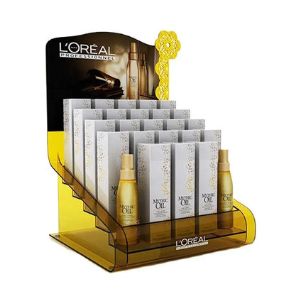 Foldable Display Shelf Cosmetic Store Flooring Steel PVC Wood Acrylic Paper Cosmetics Display Stand supplier