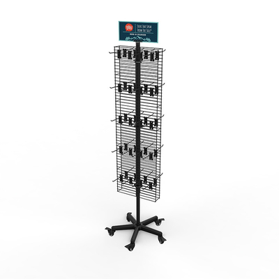 Shoe Display Rack Custom Metal Sock Display Rack Double Sided With Detachable Hooks supplier