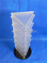 19'' Tall Countertop Spinner Rack Display Stand Custom Acrylic Triangular Display Stand supplier