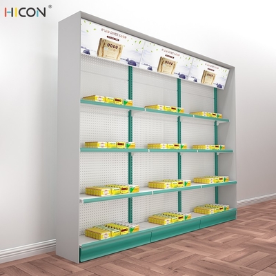 Functional Single-Side White Metal Custom New Gondola Shelving supplier