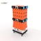 Movable 4-Sided Floor Orange Metal Headphone Display Stand for Sale supplier