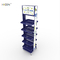 Movable Double-sided Blue Metal Drinks Cabinet Display Unit supplier